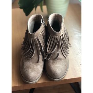 Suede Fringe Boots